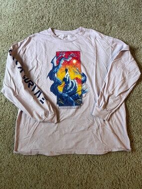 Circa Survive “The Amulet” Pink Long Sleeve Graphic Tee Size XL